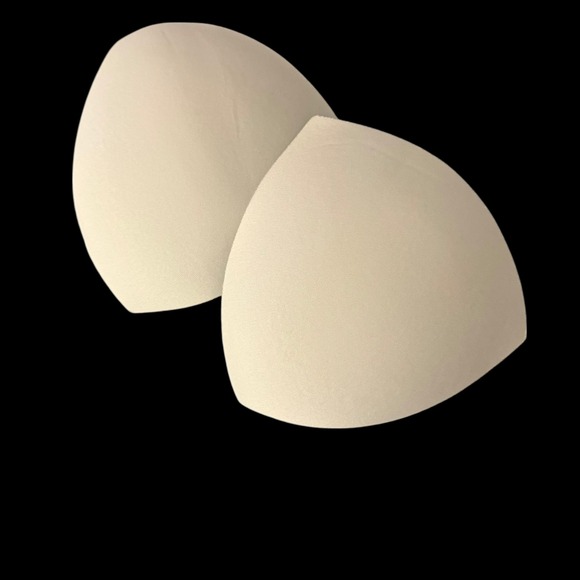 Bra Pads Inserts Beige Triangle Round Foam Push Up Swim Sports Bra Replacement - Picture 1 of 7